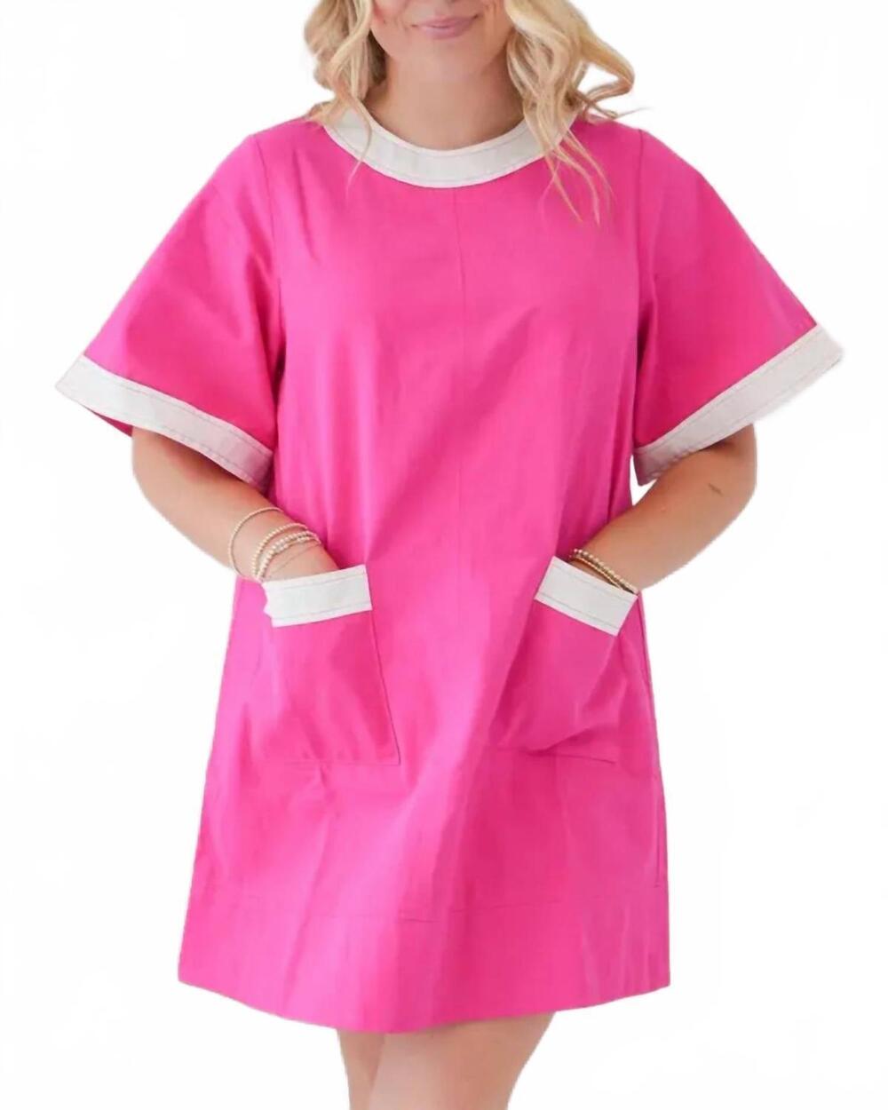 NEW LOVE WEDNESDAY sutton mini dress in hot pink